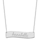 14K White Gold Medium Always IN MY Heart Curved Bar Necklace, 18 x 50mm