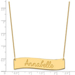 14K Yellow Gold Large ALWAYS IN MY HEART Curved Bar Necklace view