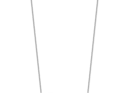 14k White Gold Medium ALWAYS IN MY HEART Curved Bar Necklace (Style XNA1254W)
