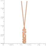 14K Rose Gold Brushed Vertical 1 Name Charm Necklace view