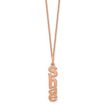 14K Rose Gold Brushed Vertical 1 Name Charm Necklace view