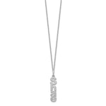 14K White Gold Brushed Vertical 1 Name Charm Necklace view