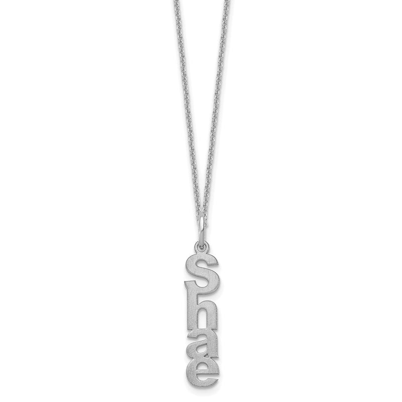 10K white gold name necklace