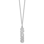14K White Gold Brushed Vertical 1 Name Charm Necklace view