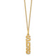 14K Yellow Gold Brushed Vertical 1 Name Charm Necklace