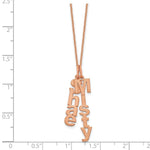 14K Rose Gold Brushed Vertical 2 Name Charm Necklace view