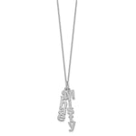 10K White Gold Brushed Vertical 2 Name Charm Necklace view