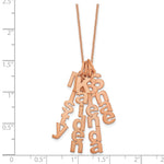 14K Rose Gold Brushed Vertical 4 Name Charm Necklace view