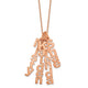 14K Rose Gold Brushed Vertical 4 Name Charm Necklace