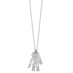 10K White Gold Brushed Vertical 4 Name Charm Necklace view