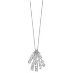 14K White Gold Brushed Vertical 5 Name Charm Necklace view