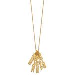 14K Yellow Gold Brushed Vertical 5 Name Charm Necklace view