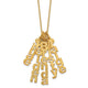 14K Yellow Gold Brushed Vertical 5 Name Charm Necklace