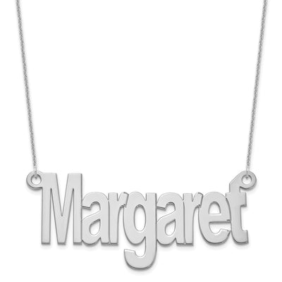 10K Yellow Gold Large Name Plate Necklace