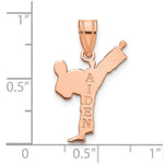 14K Rose Gold Personalized Boy Karate Pendant view