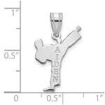 10k White Gold Personalized Boy Karate Pendant view 3