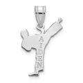 10k White Gold Personalized Boy Karate Pendant