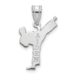 10k White Gold Personalized Boy Karate Pendant view 1