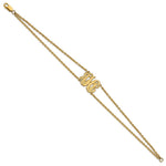 SS/Gold-plated Double Chain Etched Monogram Bracelet view