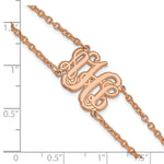 SS/Rose-plated Double Chain Etched Monogram Bracelet view