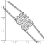 SS/Rhod-plated Double Chain Etched Monogram Bracelet view 3