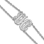 SS/Rhod-plated Double Chain Etched Monogram Bracelet view 1