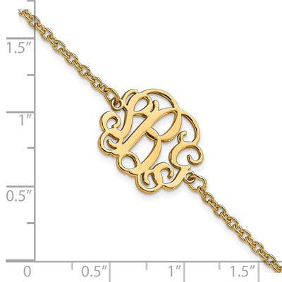 Sterling Silver/Rhodium-plated Monogram Bracelet
