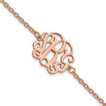 Sterling Silver/Rose-plated Monogram Bracelet view