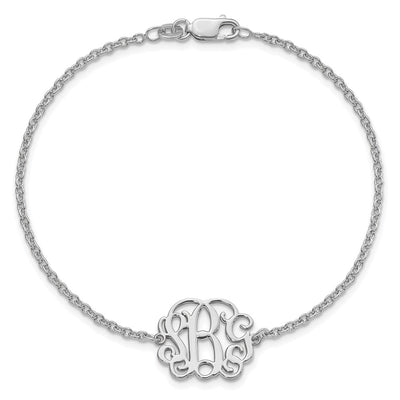 Sterling Silverrhodium Plated Monogram Braceletsterling Silver