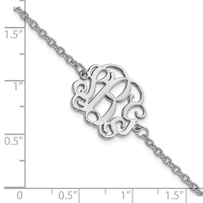 Sterling Silverrhodium Plated Monogram Braceletsterling Silver