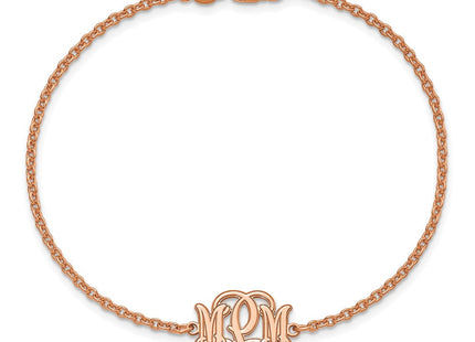 Sterling Silver/Rose-plated Etched Monogram Bracelet (Style XNA1266RP)