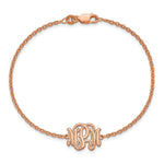 Sterling Silver/Rose-plated Etched Monogram Bracelet view