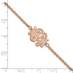 Sterling Silver/Rose-plated Etched Monogram Bracelet view