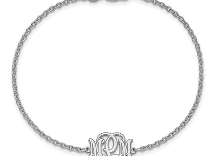 Sterling Silver/Rhodium-plated Etched Monogram Bracelet (Style XNA1266SS)