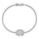 Sterling Silver/Rhodium-plated Etched Monogram Bracelet view