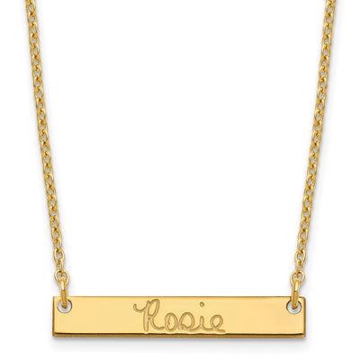 Sterling Silver/Gold-plated Small Signature Bar Necklace
