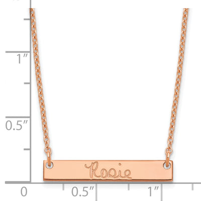 Sterling Silver/Rose-plated Small Signature Bar Necklace