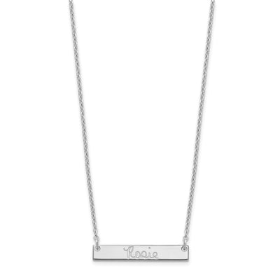 Sterling Silver/Rhodium-plated Small Signature Bar Necklace