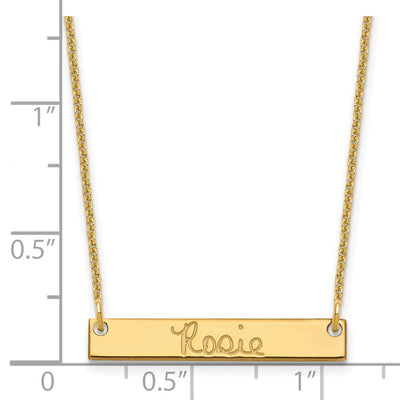 14K Yellow Gold Small Signature Bar Necklace
