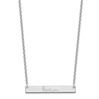 Sterling Silver/Rhodium-plated Medium Signature Bar Necklace