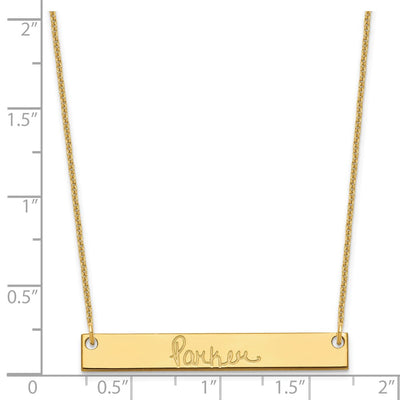 14K Yellow Gold Medium Signature Bar Necklace