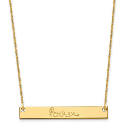 14K Yellow Gold Medium Signature Bar Necklace