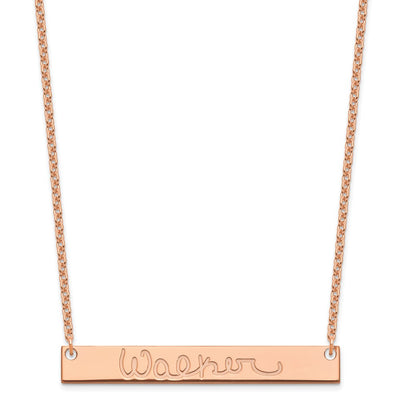 Sterling Silver/Rose-plated Large Signature Bar Necklace