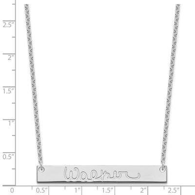 Sterling Silver/Rhodium-plated Large Signature Bar Necklace