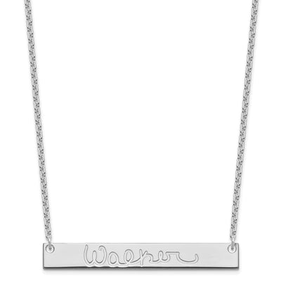 Sterling Silver/Rhodium-plated Large Signature Bar Necklace