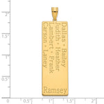 14K Yellow Gold 8 Name Family Pendant view