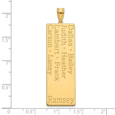 14K Yellow Gold 8 Name Family Pendant