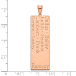 14K Rose Gold 8 Name Family Pendant view