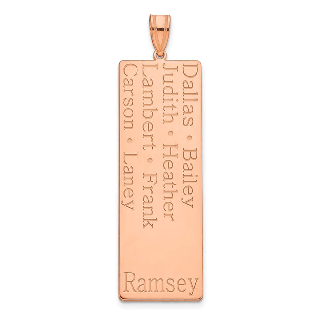10K rose gold family pendant, alternate view