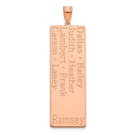 14K Rose Gold 8 Name Family Pendant view